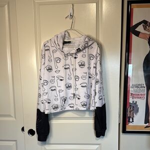 Fresh hoods Graphic Print Women's Hoodie - Black and White